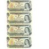 Image 1 : Lot of 4 x 1973 Canadian 1 dollar Bill