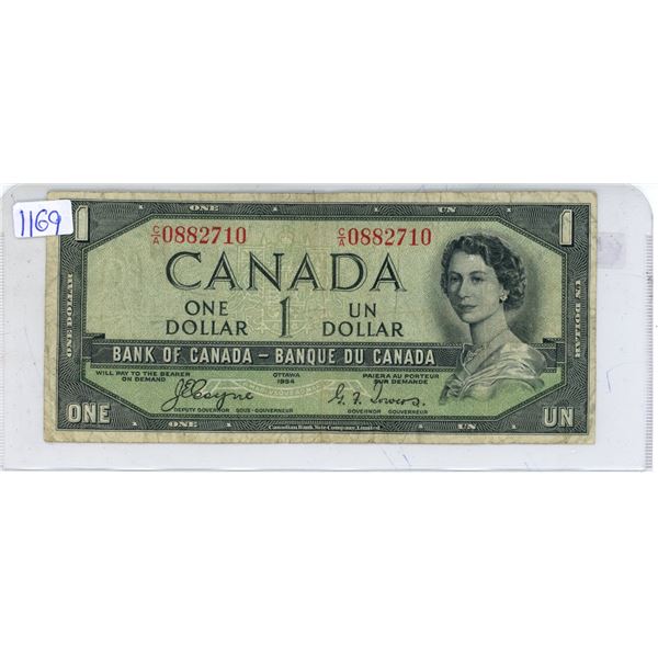 1954 Canadian 1 Dollar Bill -C/A0882710