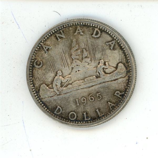 1965 Canadian Silver 1 Dollar Coin