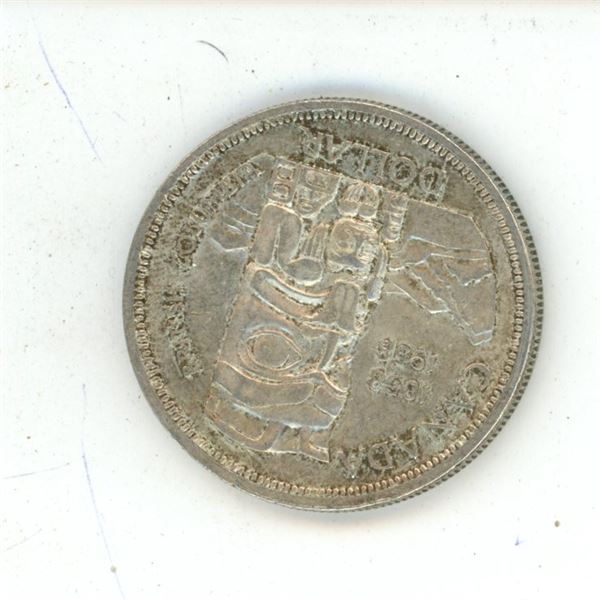 1958 Canada British Columbia Totem Pole Silver Dollar