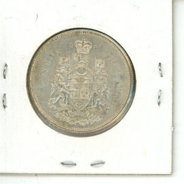 1961 Silver Canadian Half-dollar