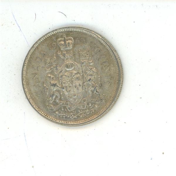 1965 Silver Canadian Half-dollar