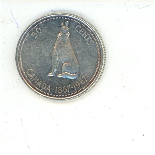 1967 Silver Canadian Half-dollar
