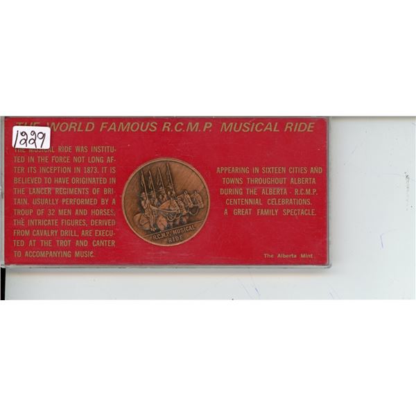 1874-1974 The World Famous R.C.M.P Musical Ride Token