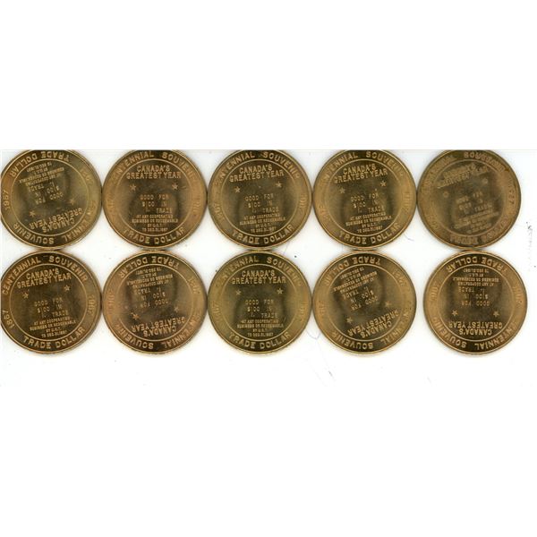 lot of 10 Medicine hat Centennial Trade Dollars