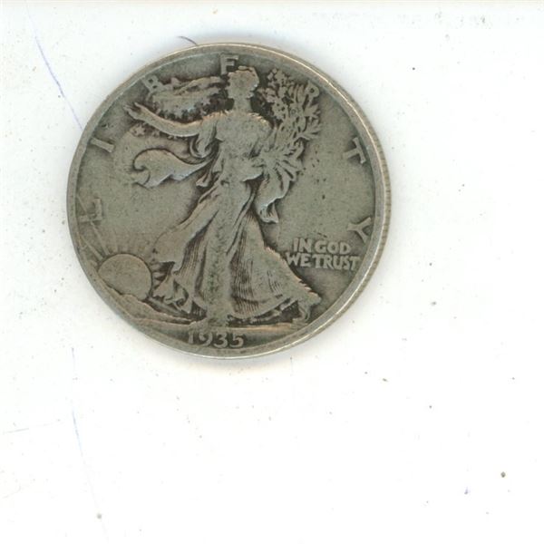1935 US Silver Walking Liberty Half Dollar