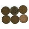 Image 2 : Lot of 6 (1913, 1915-1919) Canadian Large Pennies