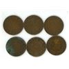 Image 1 : Lot of 6 (2x1916, 1917-1920) Canadian Large Pennies