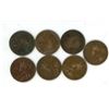 Image 1 : lot of 7 (4x1980) Canadian Large Pennies and 1861 Italy 5 Cent Coins