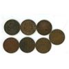 Image 2 : lot of 7 (4x1980) Canadian Large Pennies and 1861 Italy 5 Cent Coins