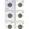 Image 1 : Set of 6 Canadian Nickel Errors and Varieties. Includes 1949 Spikes, 1955 Doubled 1956 Beaver Head, 