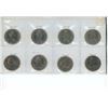 Image 2 : Set of 8 Canadian Nickel Dollars. Includes 1968, 1969, 1970, 1973, 1980, 1982, 1985 & 1986.