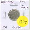 Image 1 : Great Britain. 1912 Silver 3 Pence. Sterling Silver. VF.