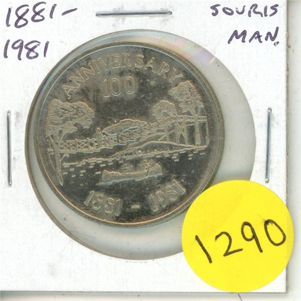 1881 – 1981 Souris Manitoba Trade Medal. Unc.