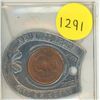 Image 1 : Encased Canadian 1949 Cent. Keep Me & Never Go Broke Good Luck/Treat Em Ruf. Uncirculated.