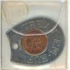 Image 2 : Encased Canadian 1949 Cent. Keep Me & Never Go Broke Good Luck/Treat Em Ruf. Uncirculated.