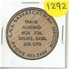 Image 1 : Frank Harding Wooden Nickel. Sask. Numismatist. Unc.