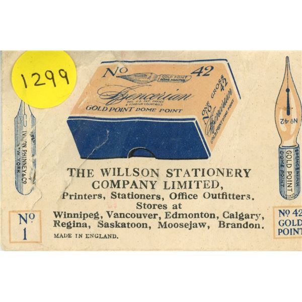 Lot of 2 fountain pen nibs. Both made in England. Housed in a Willlson Stationary envelope.