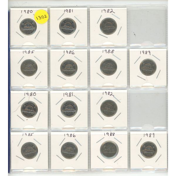 1980's Canadiian 5 Cents.