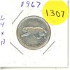 Image 1 : 1967 Canadian 25 Cents Coin.