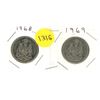Image 1 : 1968, 1969 Canadian 50 Cents.
