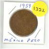 Image 1 : 1959 Mexican Peso Coin.