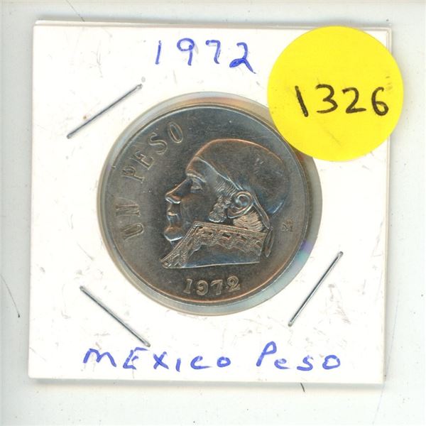 1972 Mexican Peso Coin.