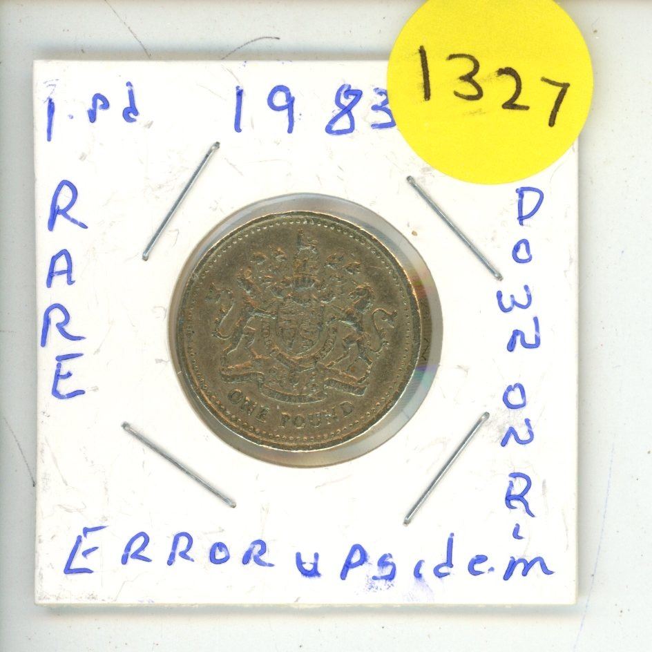 1983 British 1 Pound, Error Upside Down Lettering On Rim, Rare ...