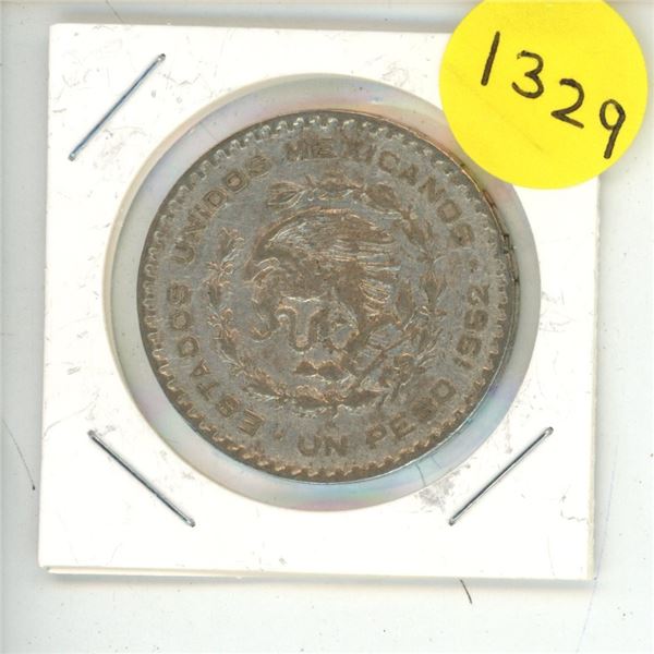 1962 Mexican Peso Coin.