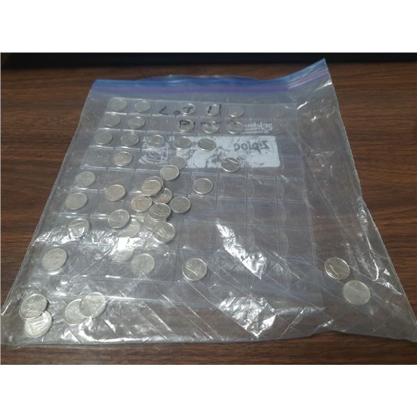 Canadian Dimes, (49)- 1971-2020 with Special Dimes.