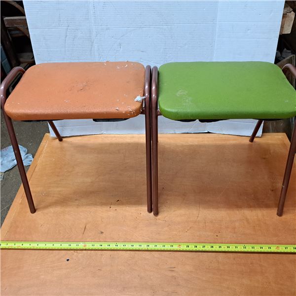 2 apolstered stools- 17" by 16"H