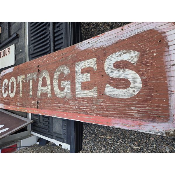 Vintage hand painted wooden sign 8ft x 18 inches