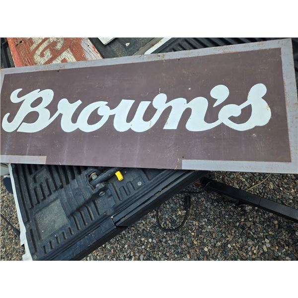 Vintage wooden store sign "Browns" 48 inches x 18 inches