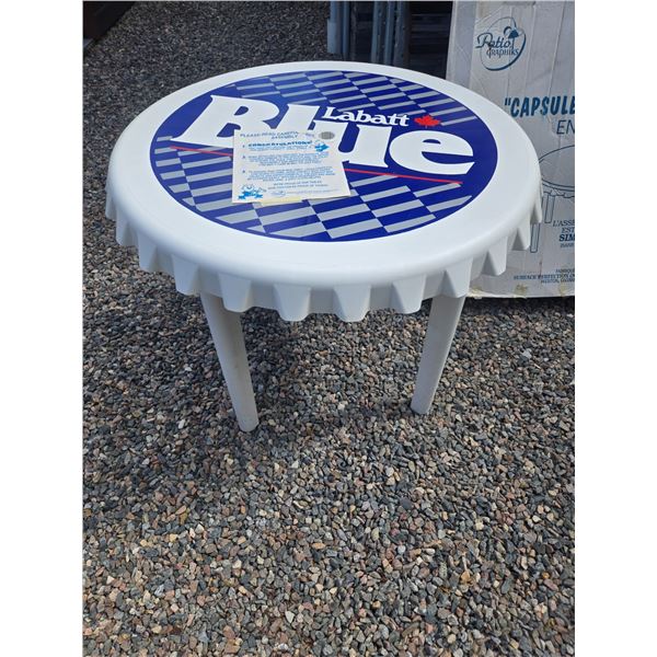 36" Labatt blue patio/pub/deck table brand new/never used in box