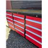Image 2 : 9 1/2' metal tool bench/work bench 9 1/2 long 3ft high 40" deep 17 drawers all slide good