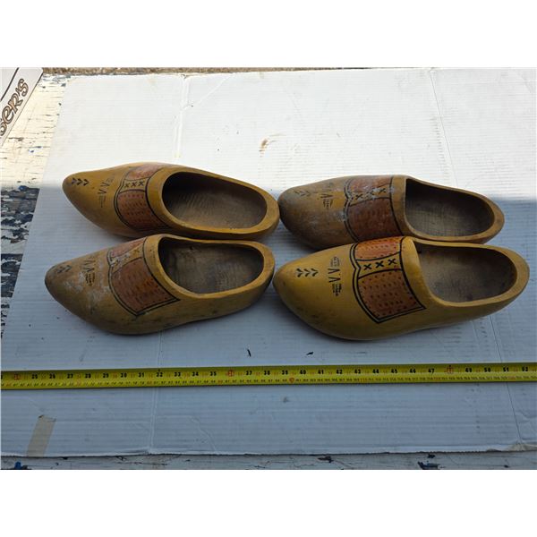 2 pair of dutch wood shoes- 12"L