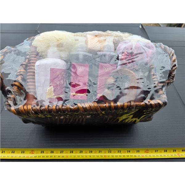 Sealed basket of bath soaps