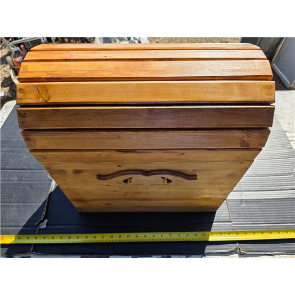 Wood storage chest- 18" by 11" by 17"H