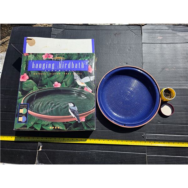 Blue hanging bid bath