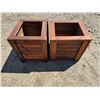 Image 1 : 2 homemade wood flower bins- 18" by 18" by 18"H