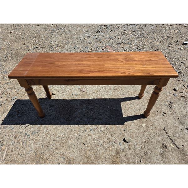 Wood console table- 40" by 11" by 18"H