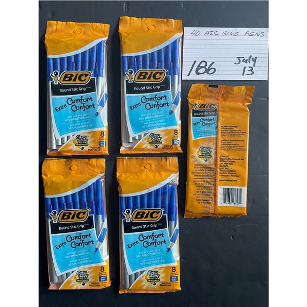 40 Bic Blue pens