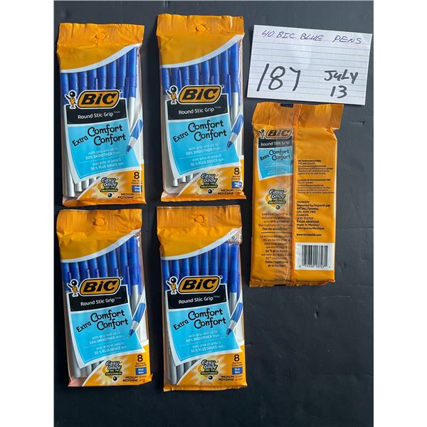 40 Bic Blue pens