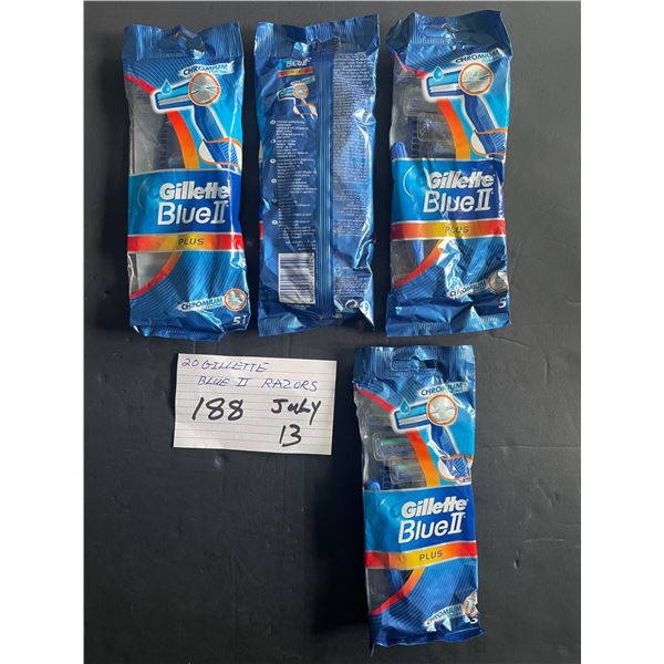20 Gillette Blue II razors