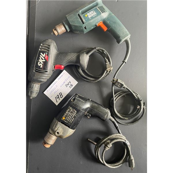 3 Electric corded drills – all working