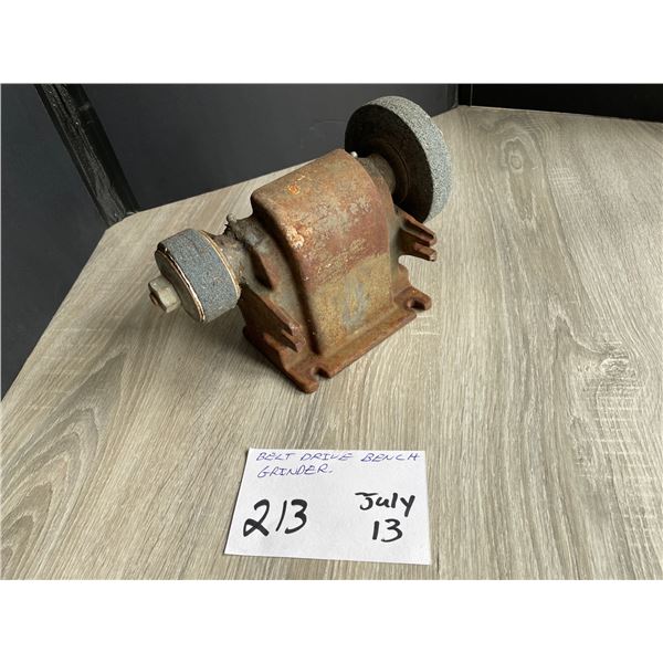 Belt drive bench grinder