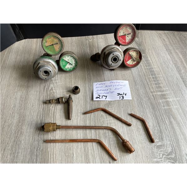 Purox oxygen & Acetylene gauges - not complete