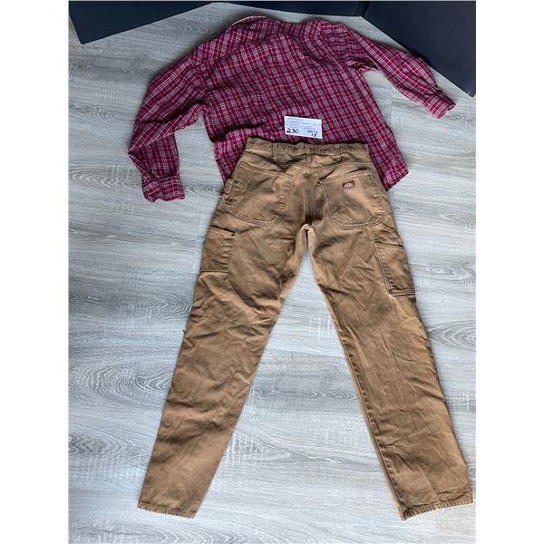 Dickies - 34 X 34 canvas pant - large shirt pearl snaps