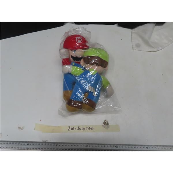 stuffed mario + luigi dolls