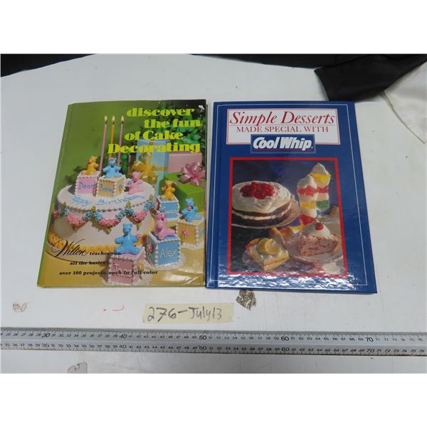 2 cookbooks desserts & cake decorating